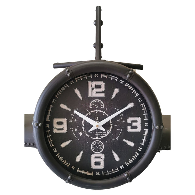 Wall clock - Metal Medium  Vintage Fighter Jet Wall Clock - Peterson Housewares & Artwares