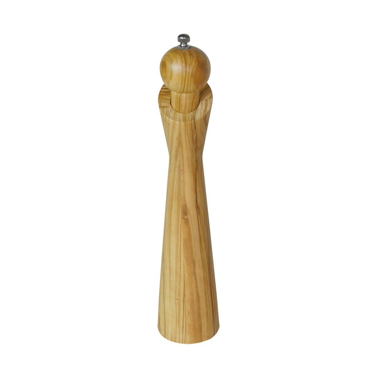 Olive Wood Salt and Pepper Mill Set - Sculpted Body Shapes