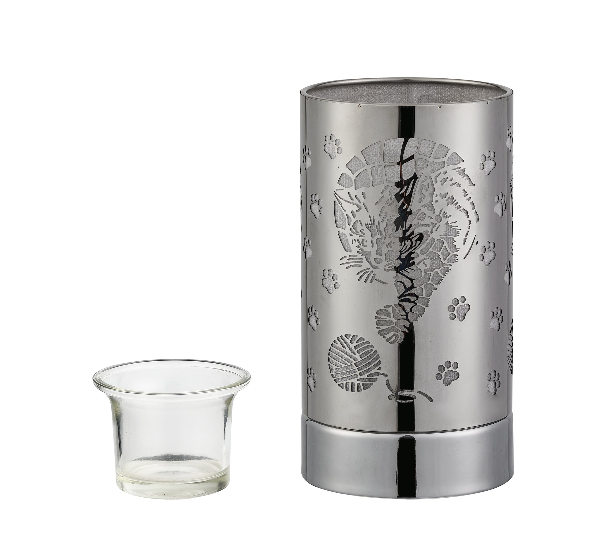 7" Touch lamp/Oil burner/Wax warmer - SilverCat