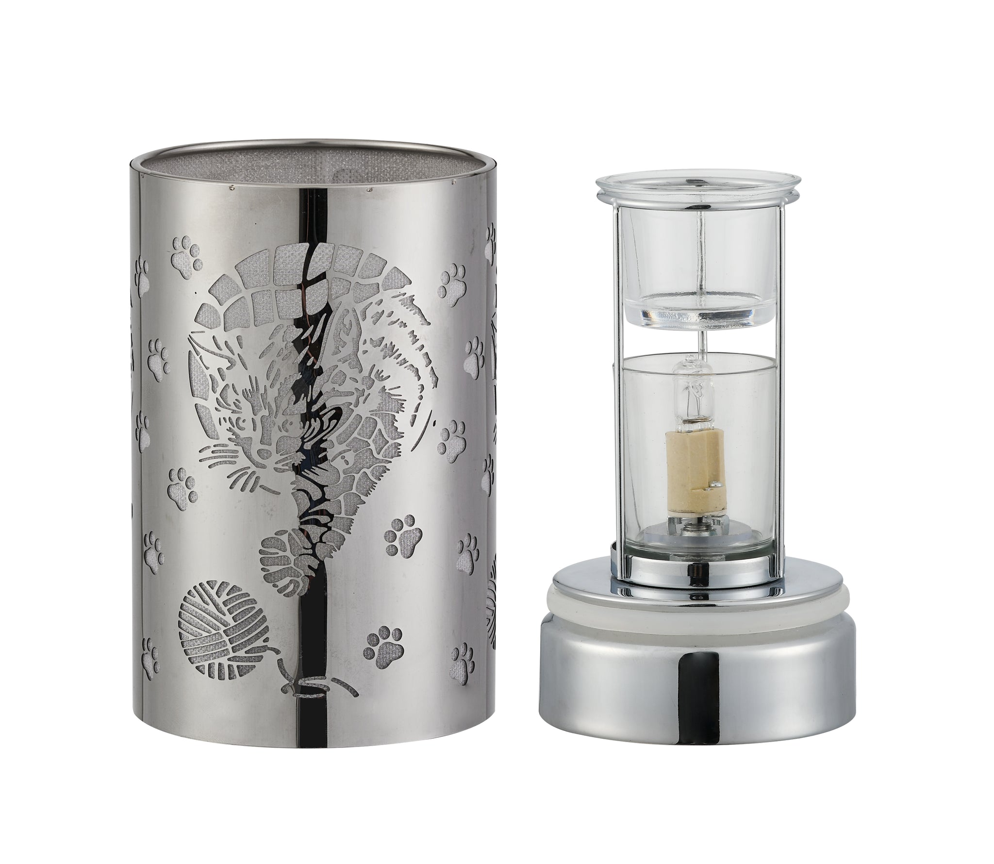7" Touch lamp/Oil burner/Wax warmer - SilverCat