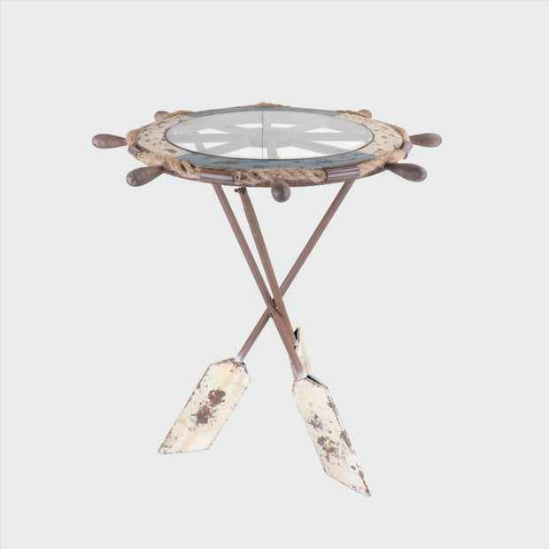 Wood and Metal End Table - Peterson Housewares & Artwares