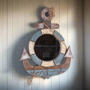 Anchor Rusty wood Framed Wall  Mirror with Rope - Peterson Housewares & Artwares