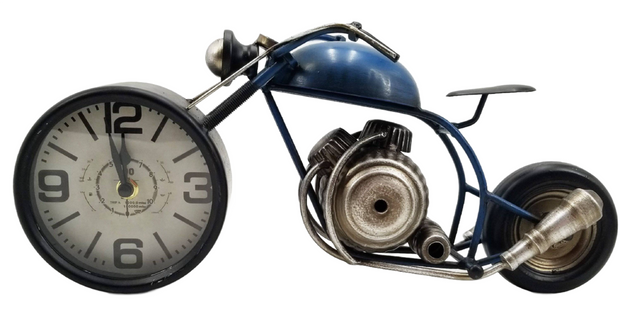 Table clock - Motorcycle Blue Table Clock