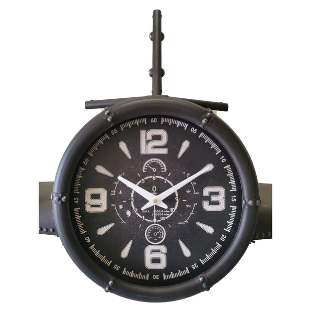 Wall clock - Metal Medium  Vintage Fighter Jet Wall Clock - Peterson Housewares & Artwares