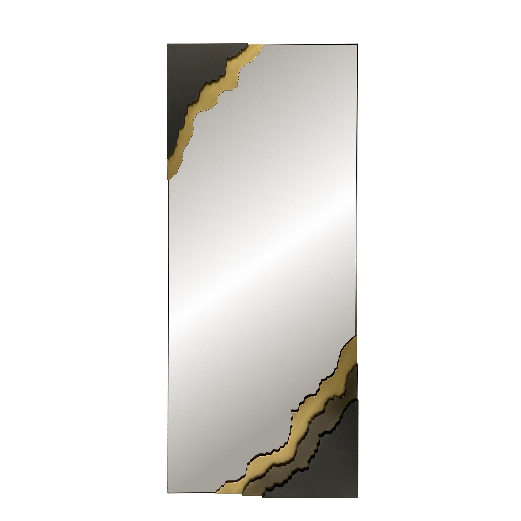 Contour Reflections: Dual-Tone Metal Frame Floor and Wall Mirror