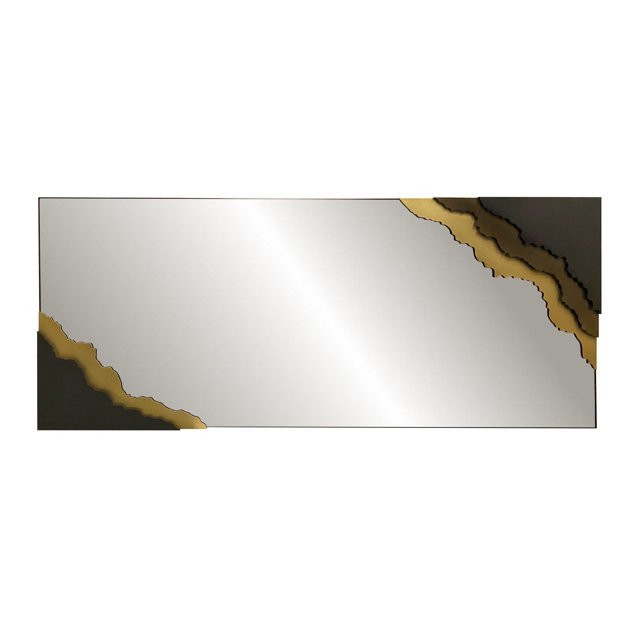 Contour Reflections: Dual-Tone Metal Frame Floor and Wall Mirror