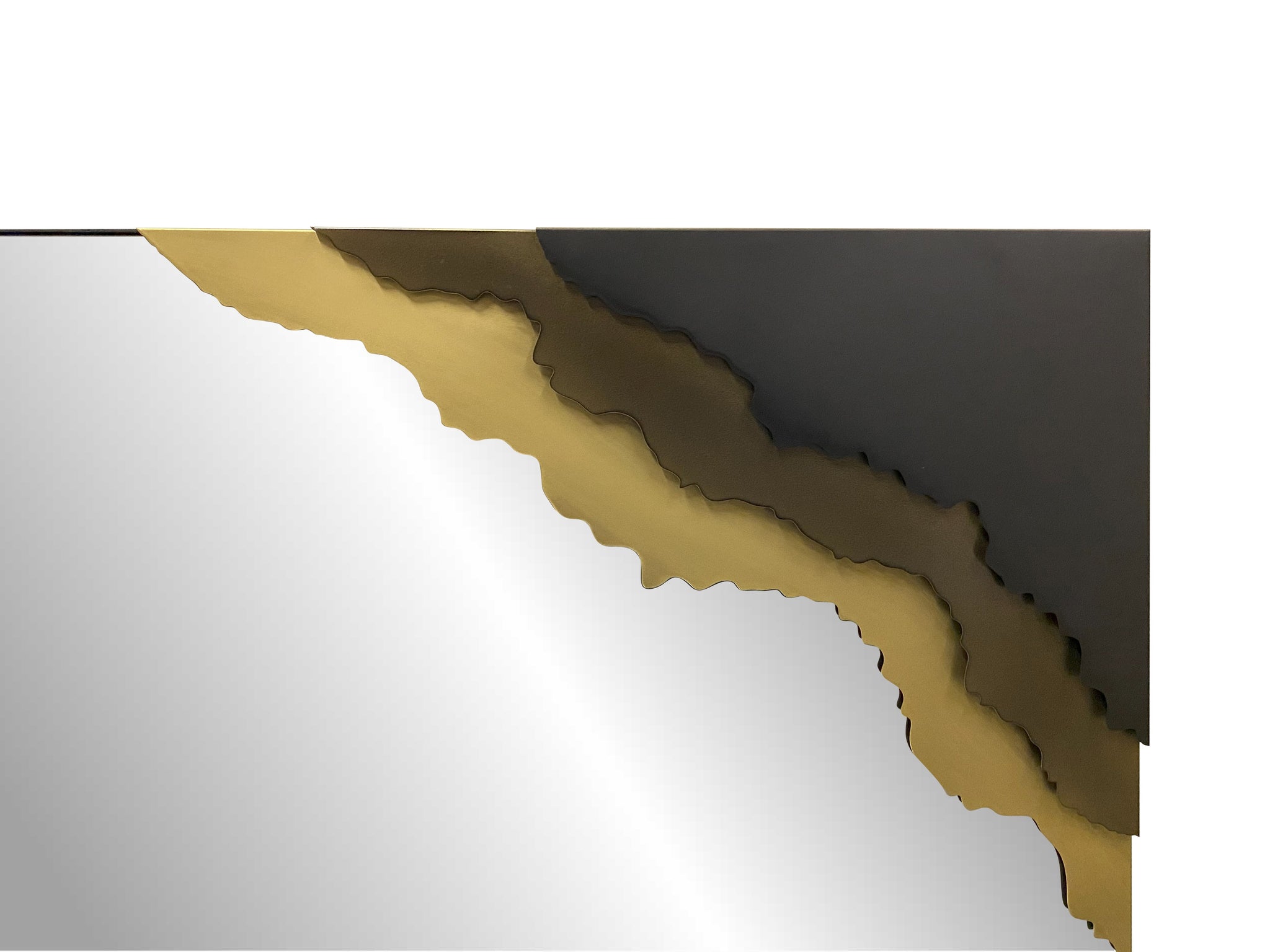 Contour Reflections: Dual-Tone Metal Frame Floor and Wall Mirror