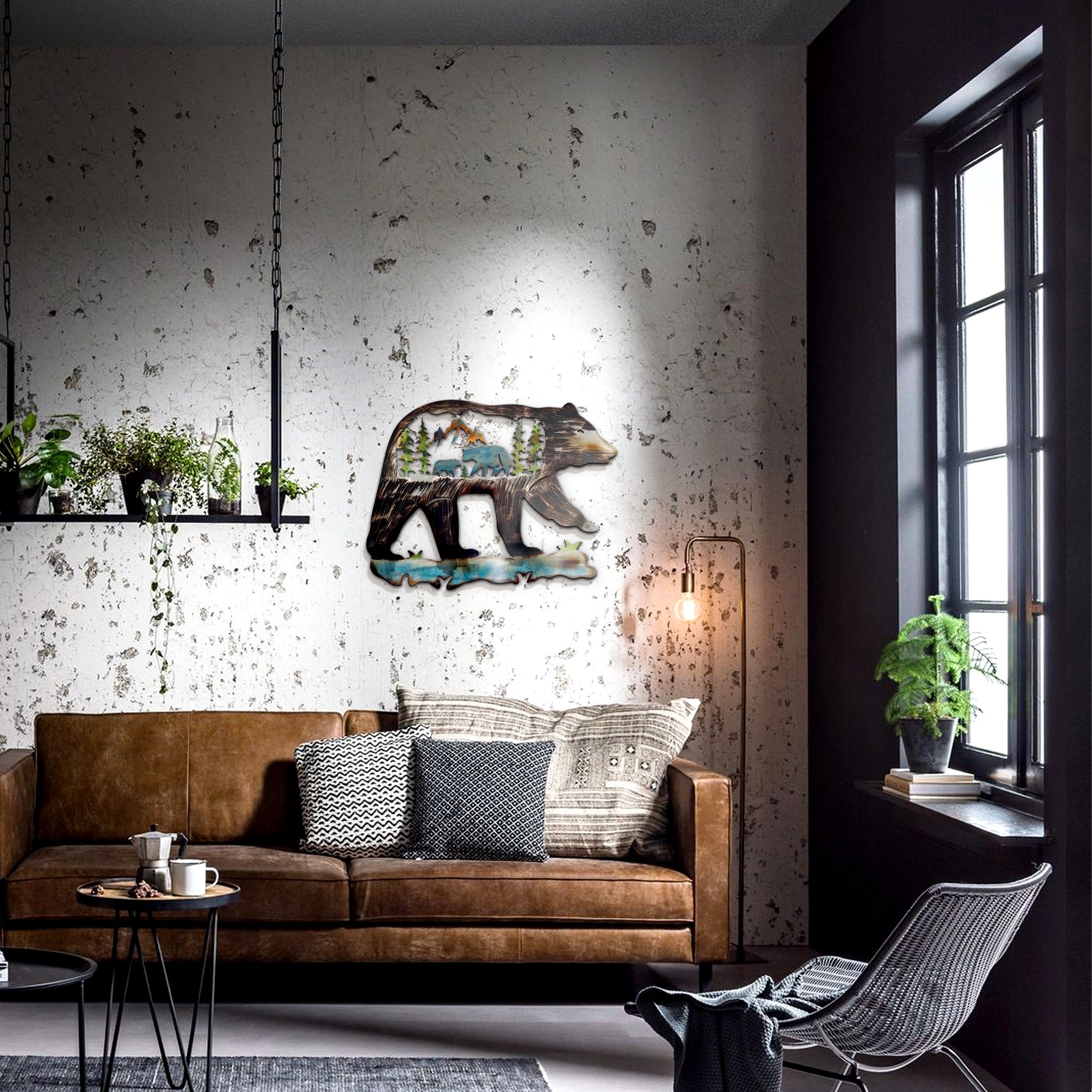 Wilderness Whisper: Brown Bears in Forest Metal Wall Art
