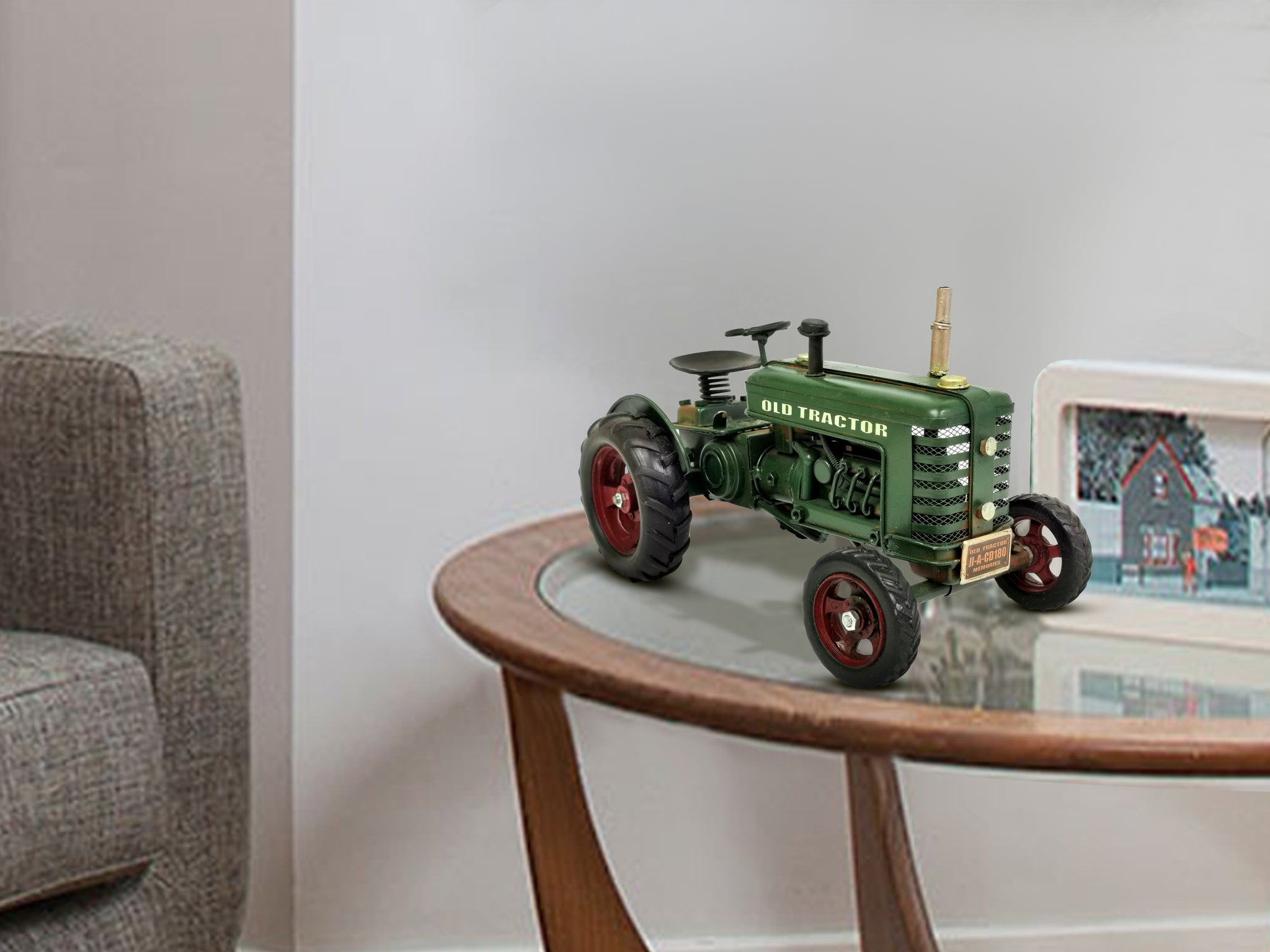 Green "Old Tractor" Metal Model