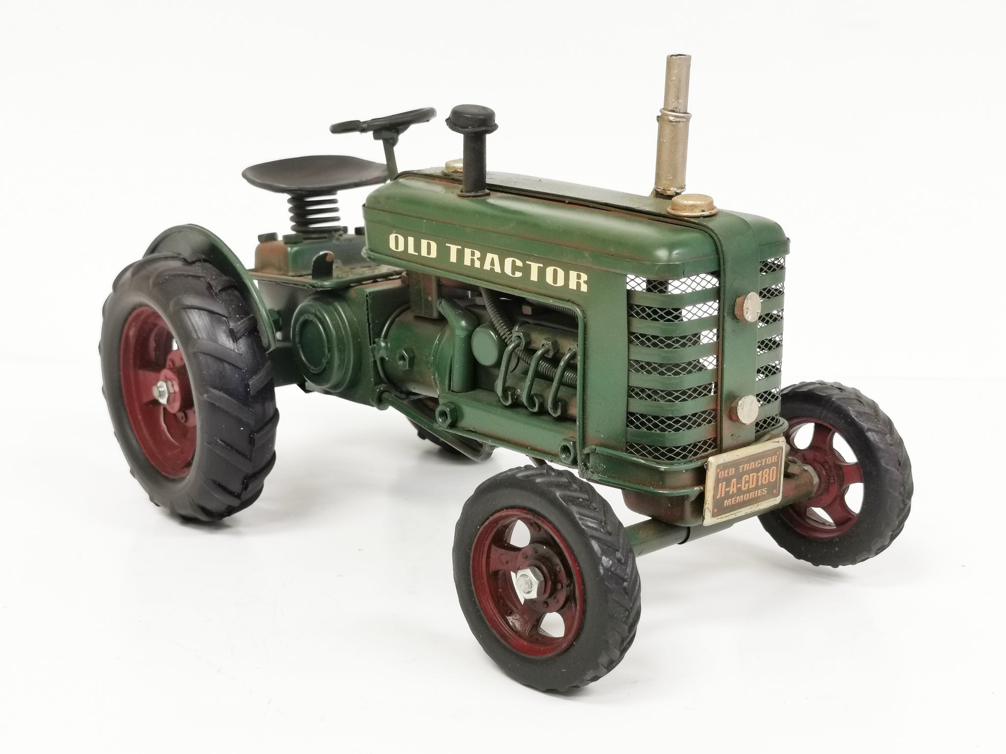 Green "Old Tractor" Metal Model - Peterson Housewares & Artwares