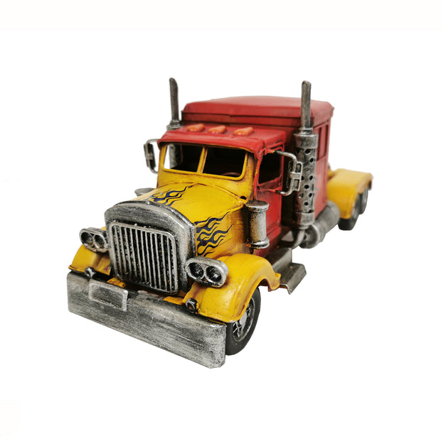 Red Semi-Truck Metal Model