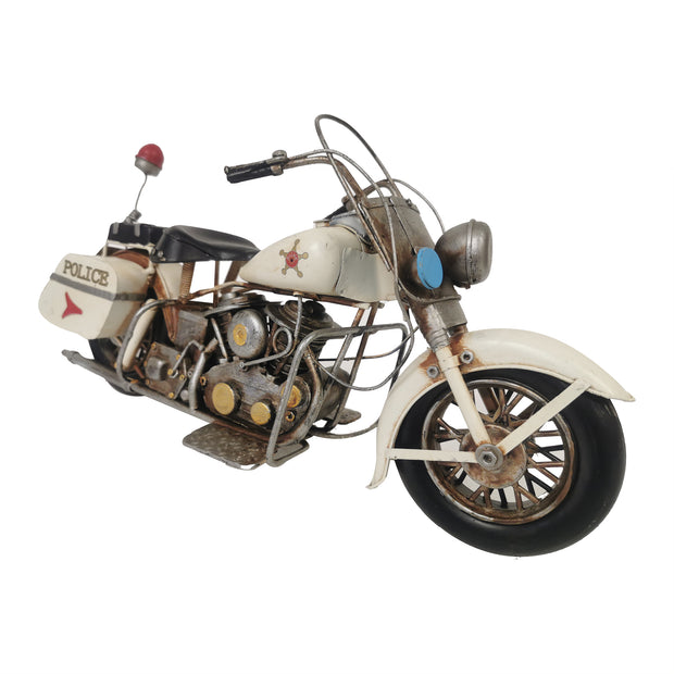 Vintage Police Motorcycle Metal Model