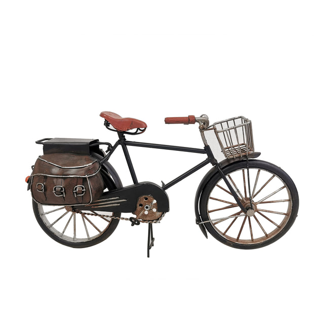 Decorative Metal Model Bicycle with Brown Bags