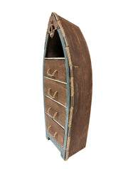 Solid wood boat shaped cabinet with drawers - Peterson Housewares & Artwares