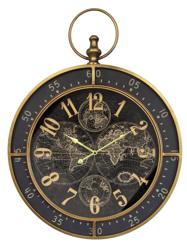 Pocket Watch Style Metal Wall Clock - Peterson Housewares & Artwares