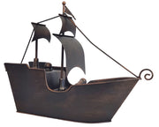 Sailing Ship Metal Table Clock - Peterson Housewares & Artwares
