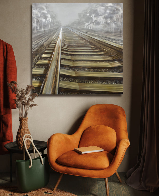 Railway Tracks Metal Wall Art - Peterson Housewares & Artwares