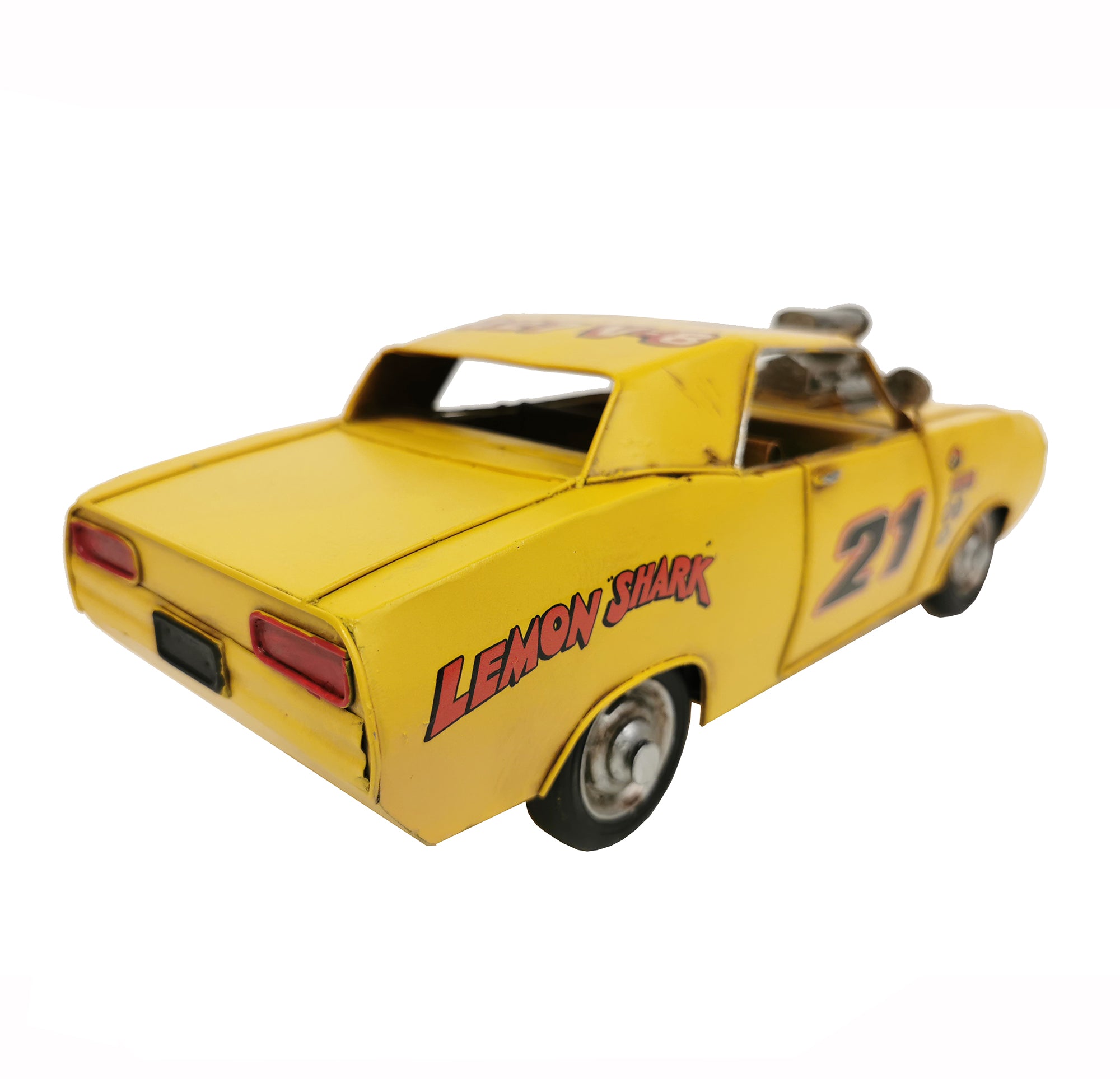 Yellow Hot Rod Metal Model - Peterson Housewares & Artwares