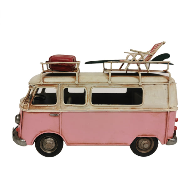 VW Pink Metal Bus Decor - Peterson Housewares & Artwares