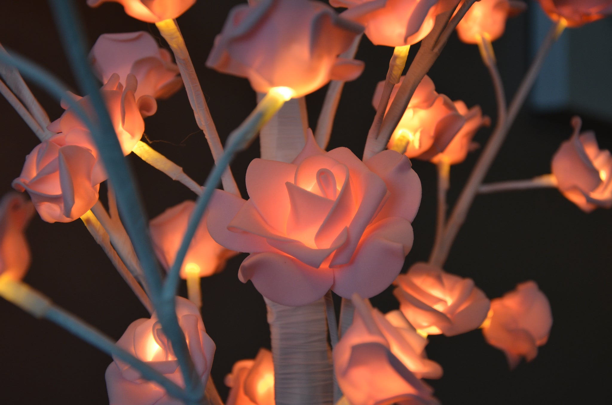 Pre-Lit Pink Rose Lighted Tree - Peterson Housewares & Artwares