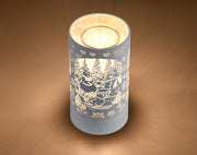 7" Touch lamp/Oil burner/Wax warmer-White Snowman Family - Peterson Housewares & Artwares