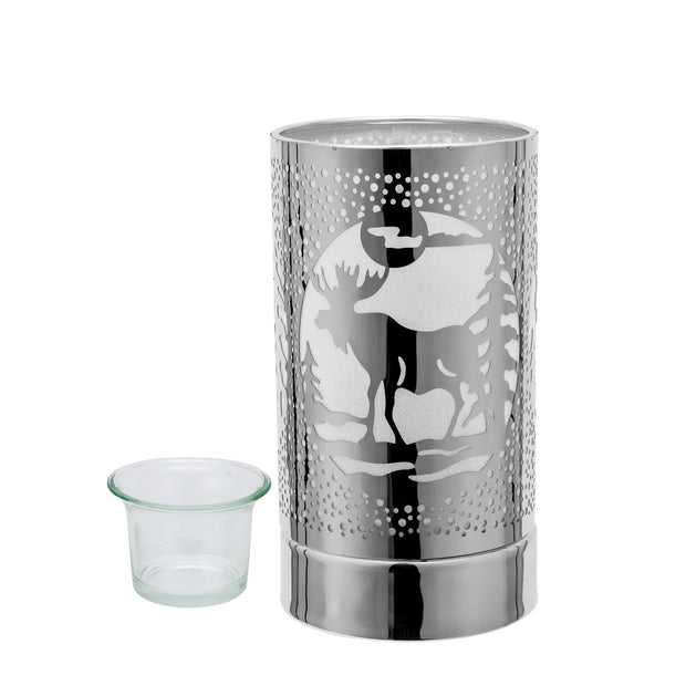 7" touch lamp-Fragrance Wax Melts Warmer -Electric Candle Essential Oil Burner-Metal Table Decor -Silver Moose - Peterson Housewares & Artwares