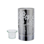 7" touch lamp-Fragrance Wax Melts Warmer -Electric Candle Essential Oil Burner-Metal Silver GardenTable Decor - Peterson Housewares & Artwares